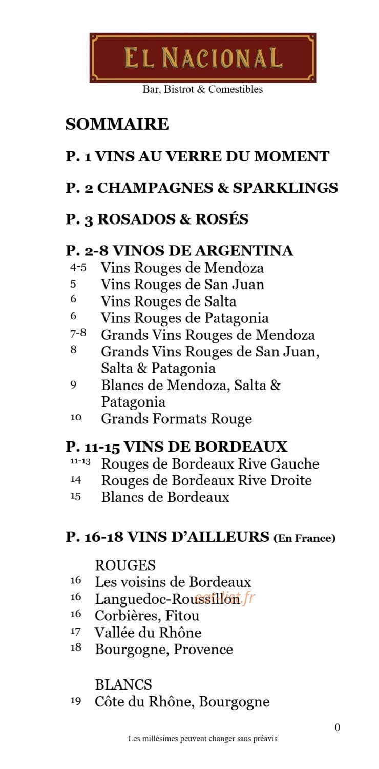 El Nacional — carte page 7