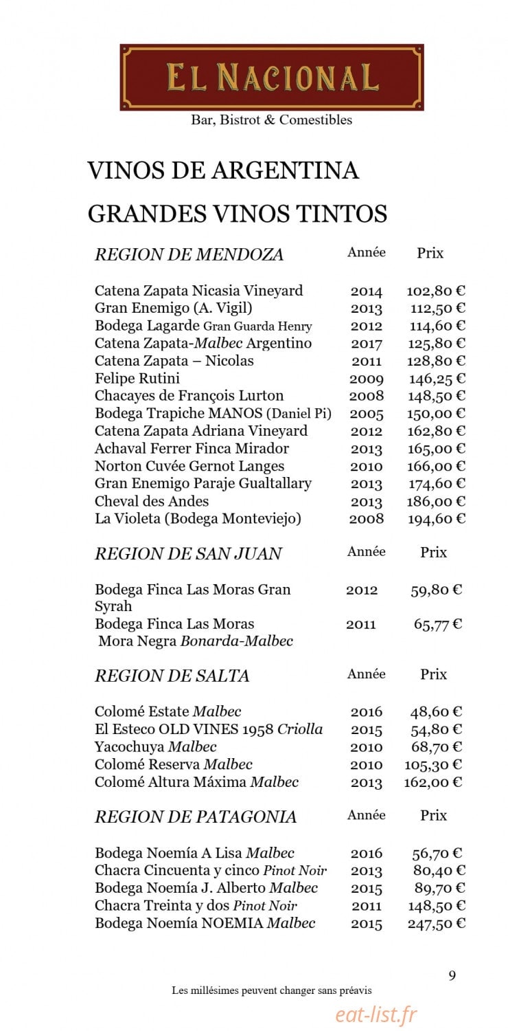 El Nacional — carte page 16