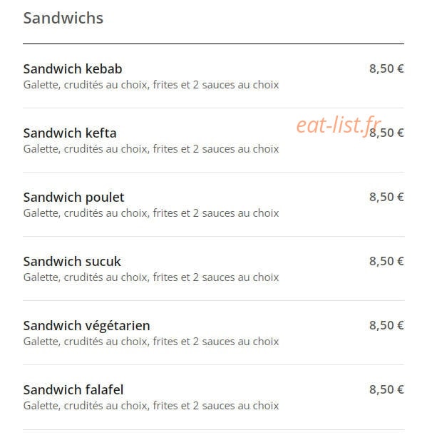 Elysée Doner Kebab — carte page 5