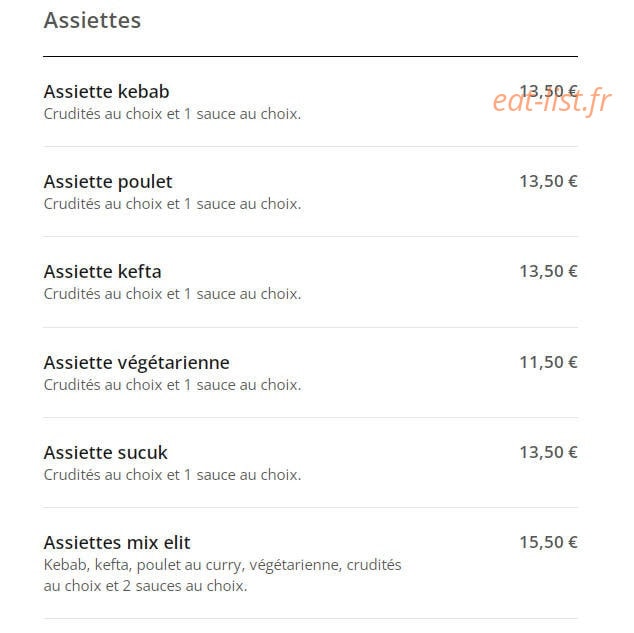 Elysée Doner Kebab — carte page 4