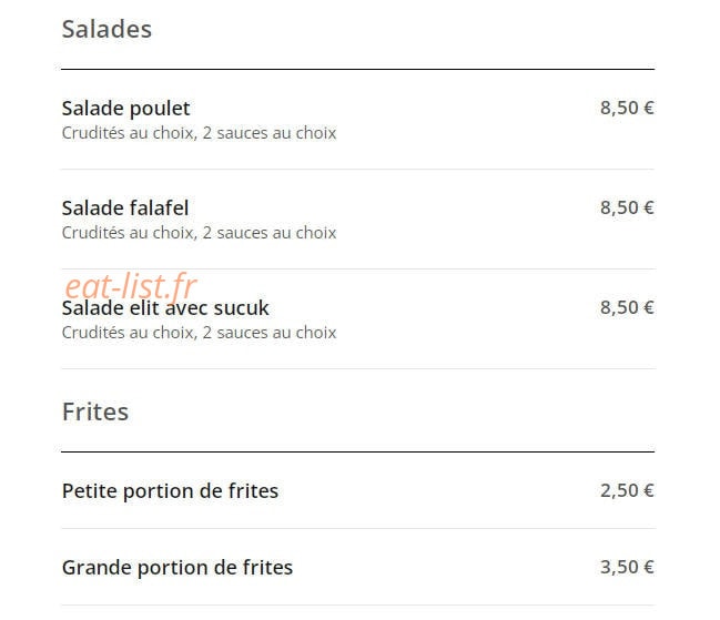 Elysée Doner Kebab — carte page 6