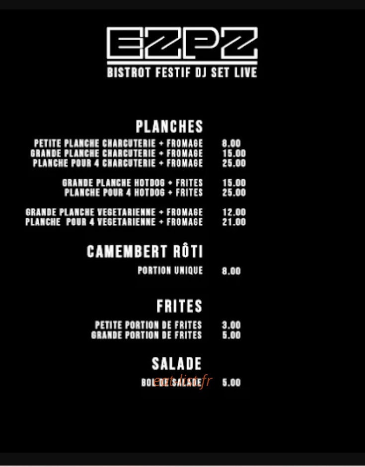 EZPZ — carte page 1