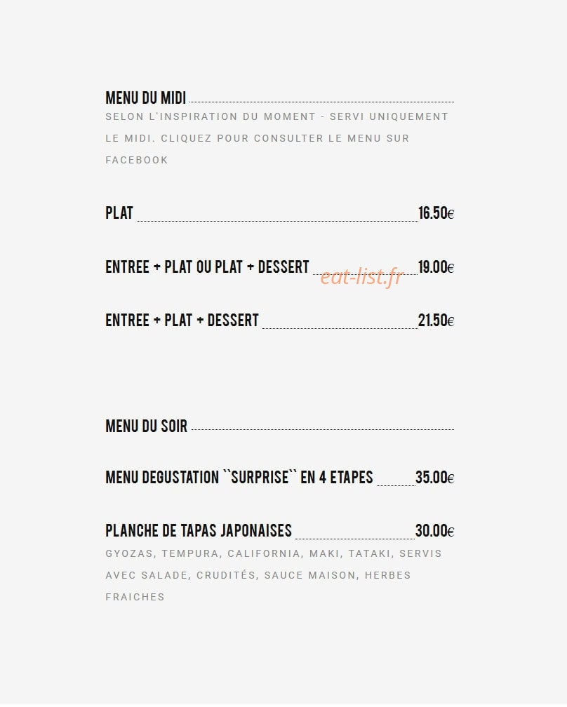 Foodji — carte page 1