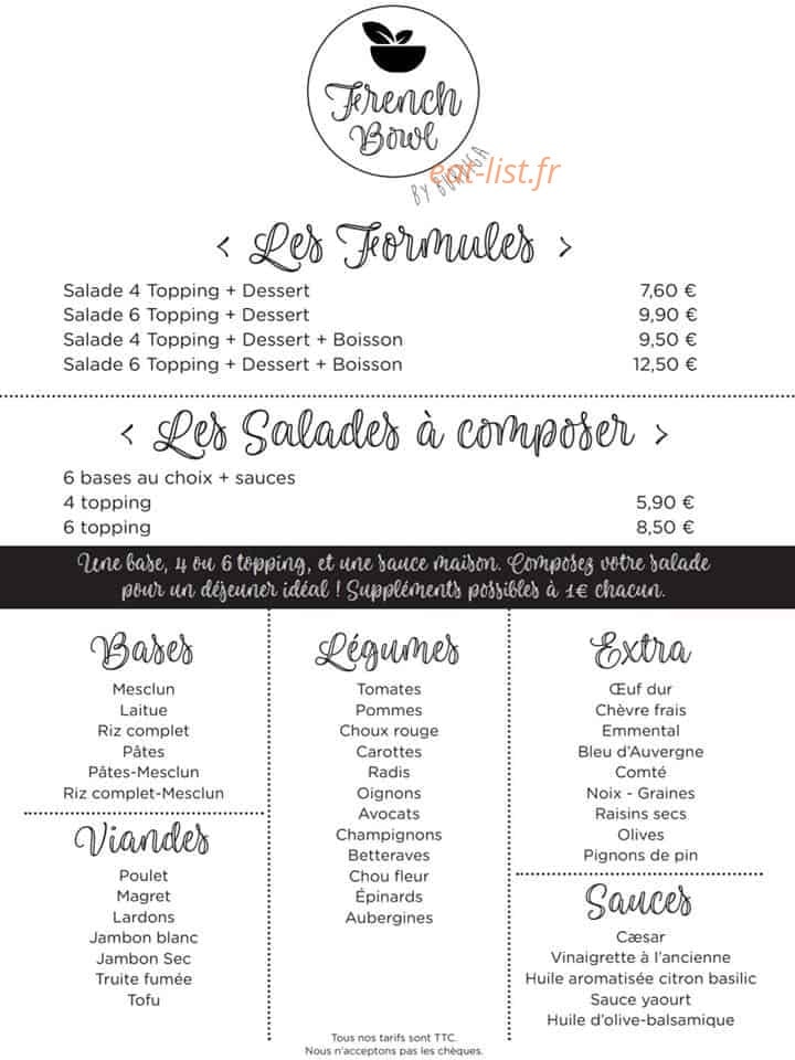 French bowl — carte page 1