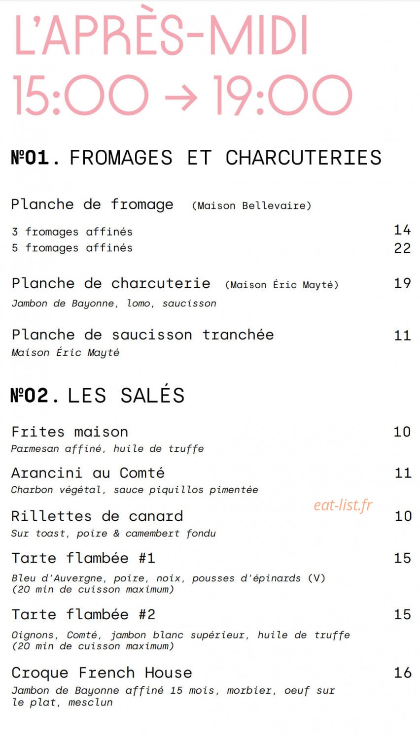 French House — carte page 5
