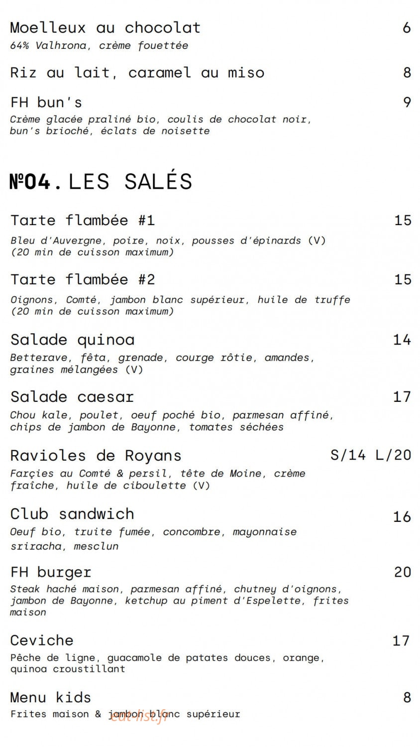 French House — carte page 9