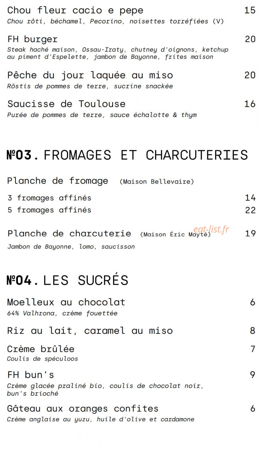 French House — carte page 3
