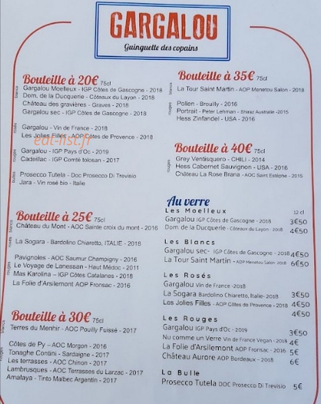 Gargalou — carte page 3