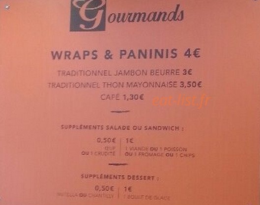 Gourmands — carte page 2