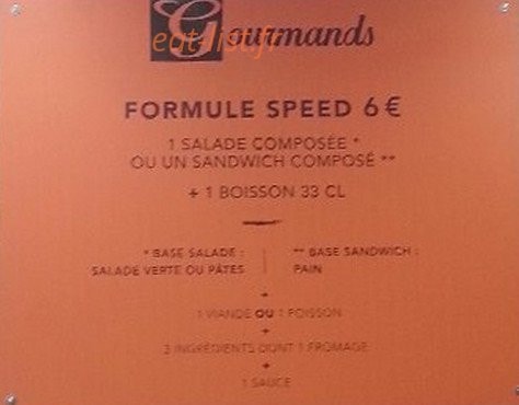 Gourmands — carte page 1