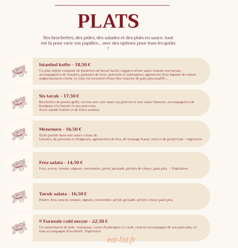 Istanbul Café — carte page 3