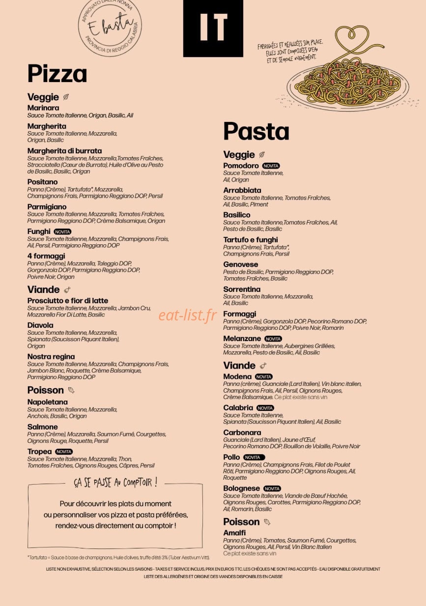 IT - Italian Trattoria — carte page 1