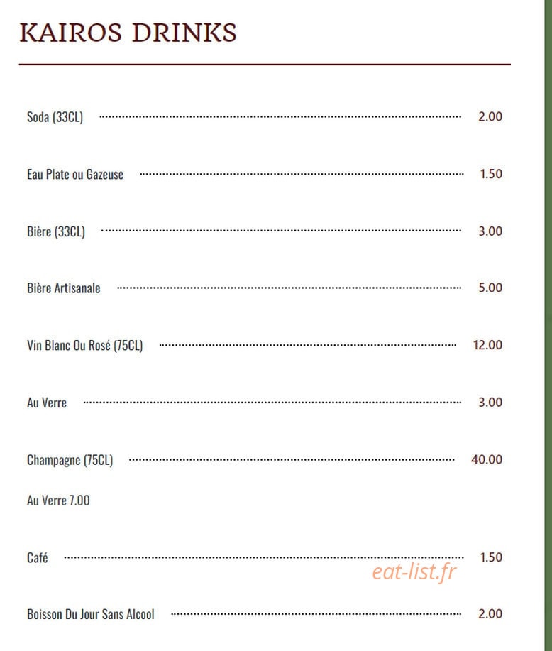 Kairos Doners & Co — carte page 3