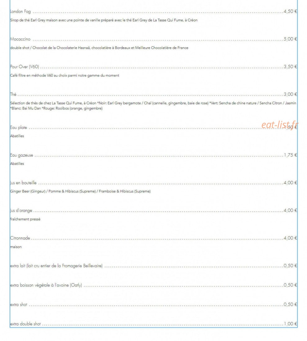 Kuro Espresso Bar — carte page 4
