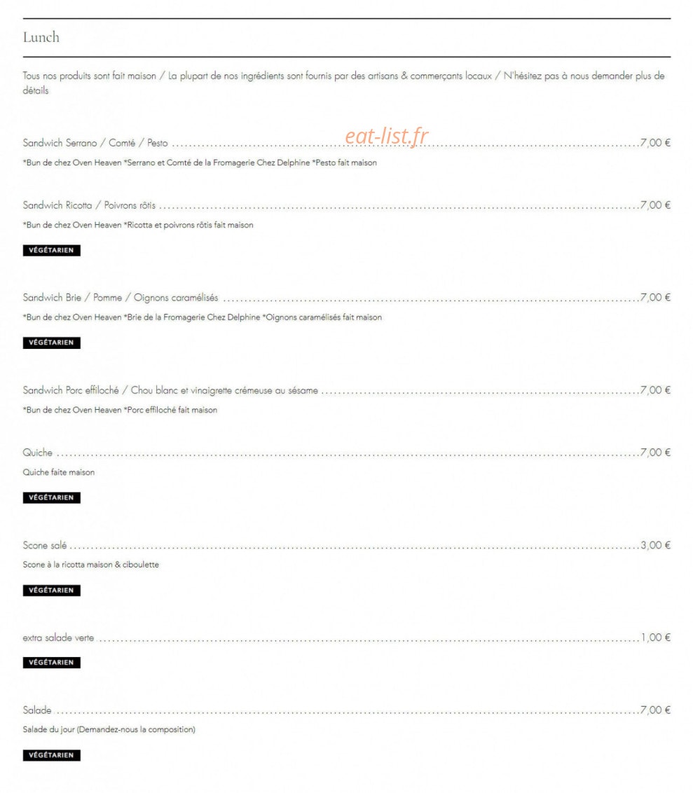 Kuro Espresso Bar — carte page 1