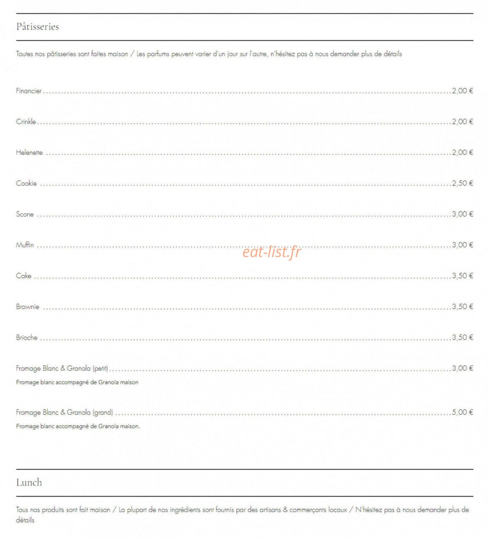 Kuro Espresso Bar — carte page 2