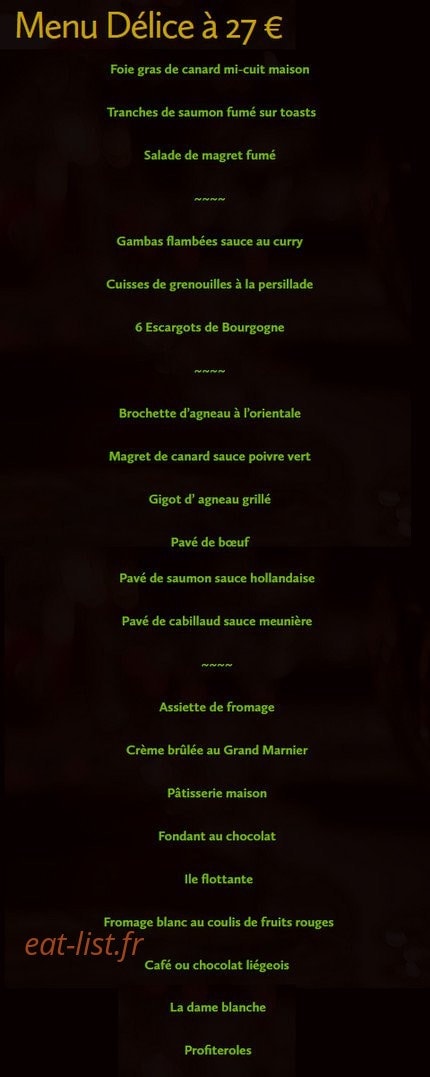 Carte et menu de L’Agneau à la Braise à Bordeaux — Le menu à 27€
