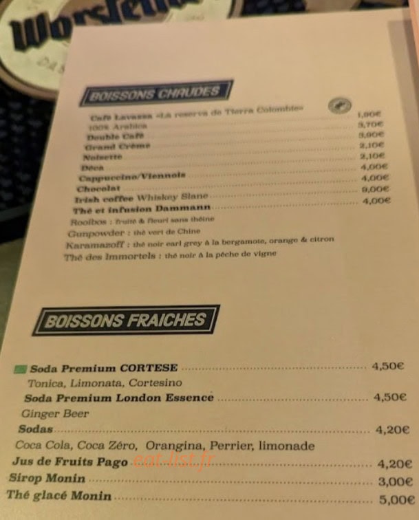 L'apollo bar — carte page 1