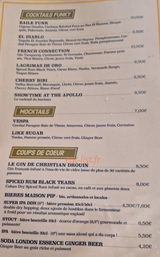 L'apollo bar — carte page 2
