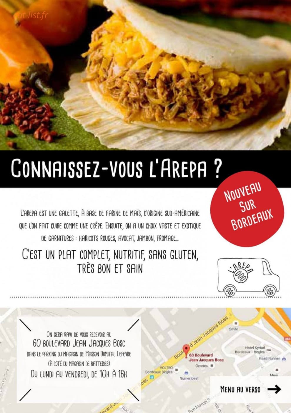 L'Arepa — carte page 1