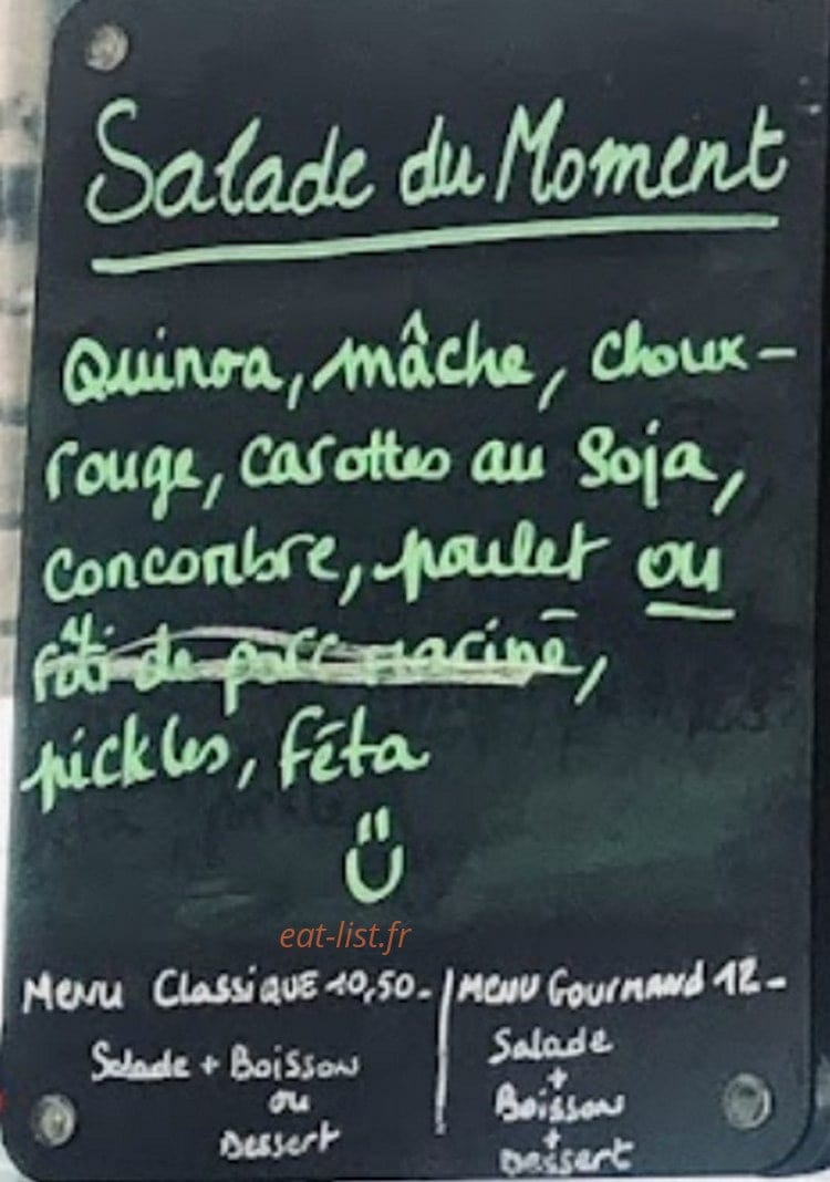 L'Atelier du Sandwich — carte page 2