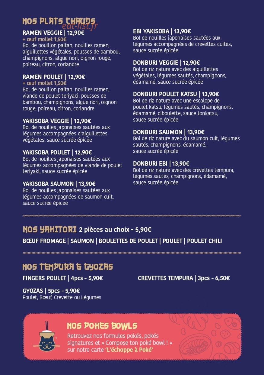 L'échoppe à Sushis — carte page 4