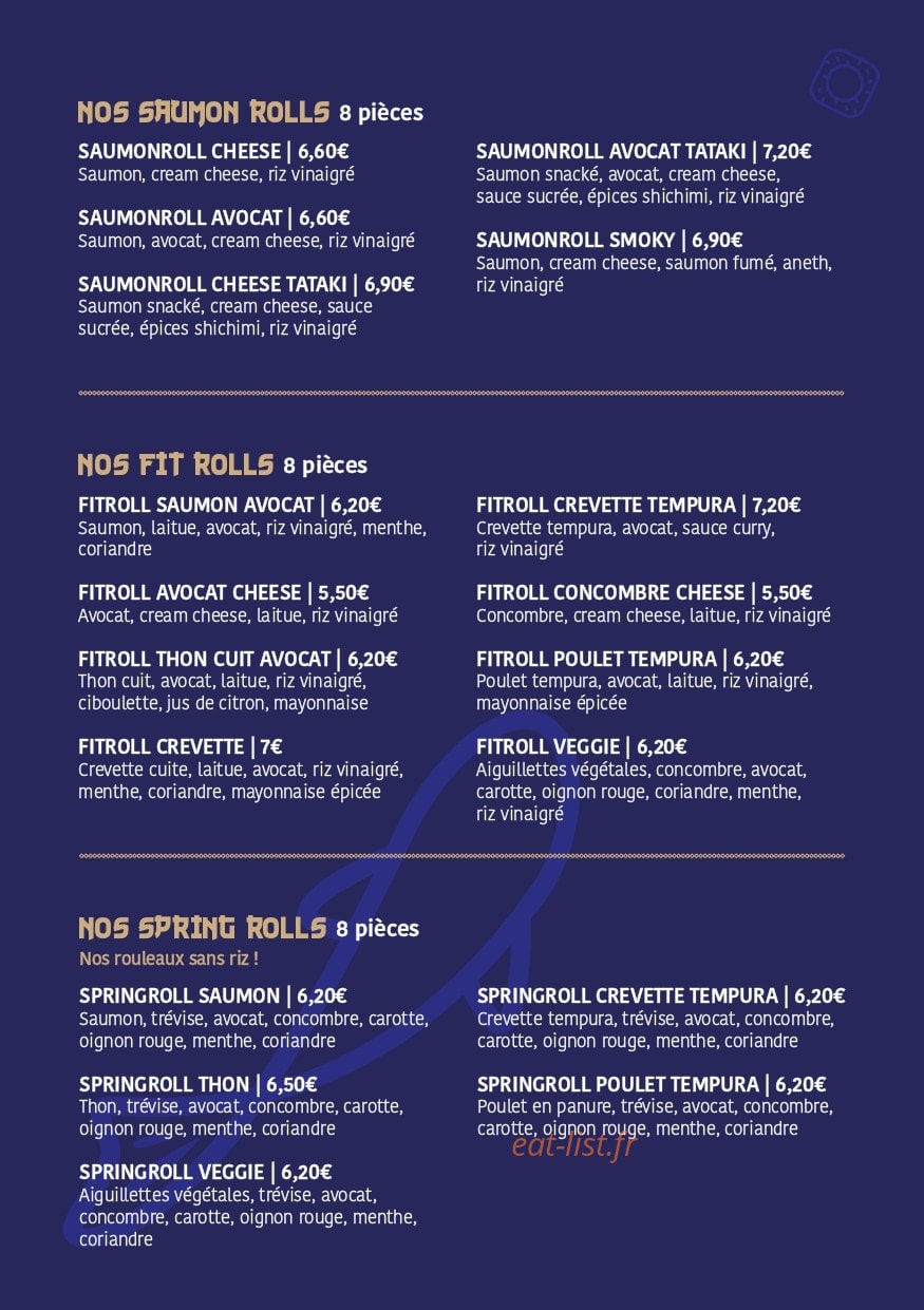 L'échoppe à Sushis — carte page 6
