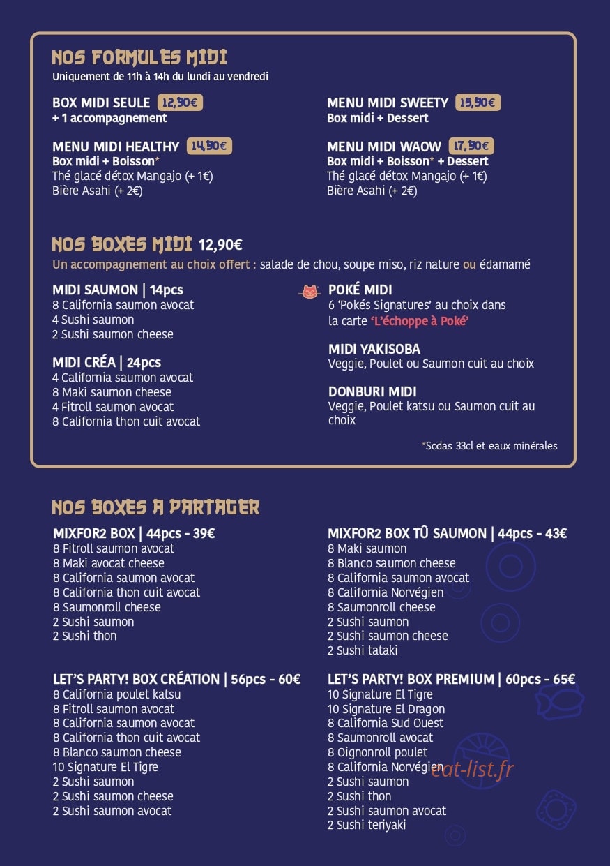 L'échoppe à Sushis — carte page 3