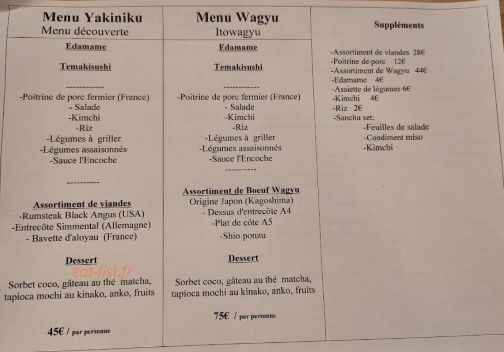 L'encoche Yakiniku — carte page 3