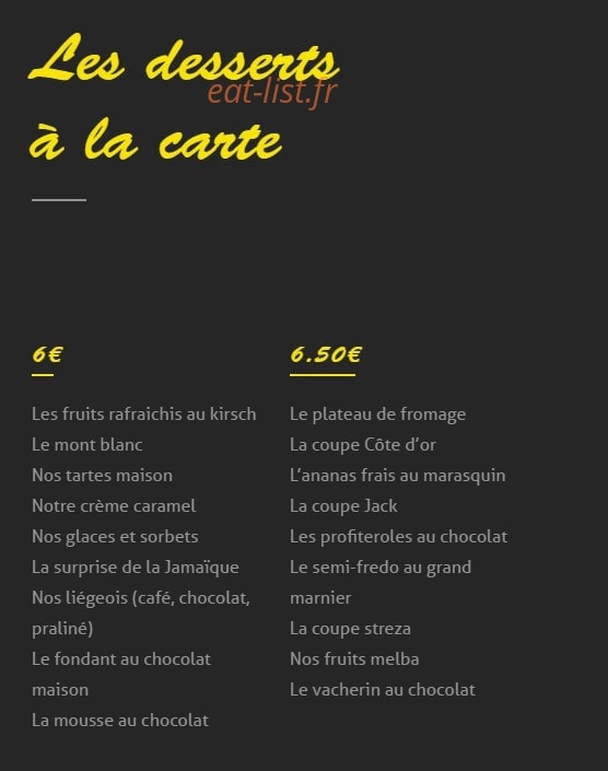 L'Entrecôte — carte page 2