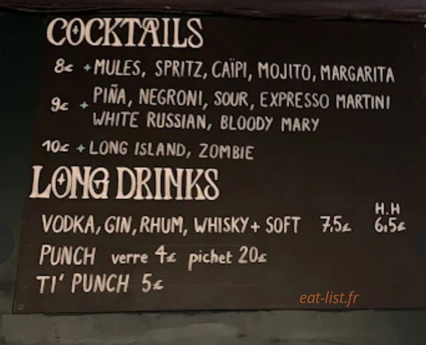 L'Ether Bar — carte page 3