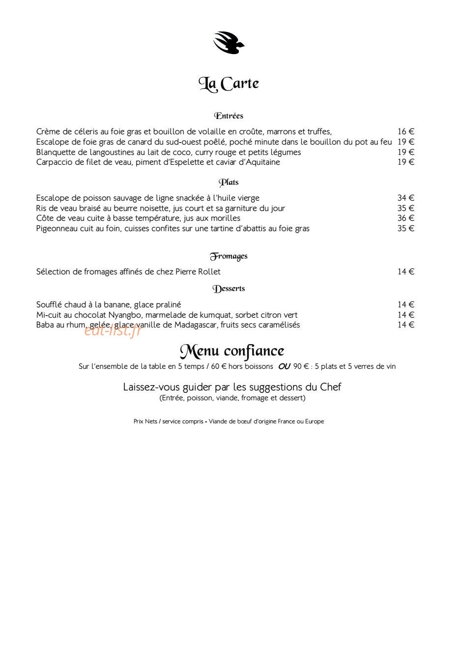 L'Oiseau Bleu — carte page 2