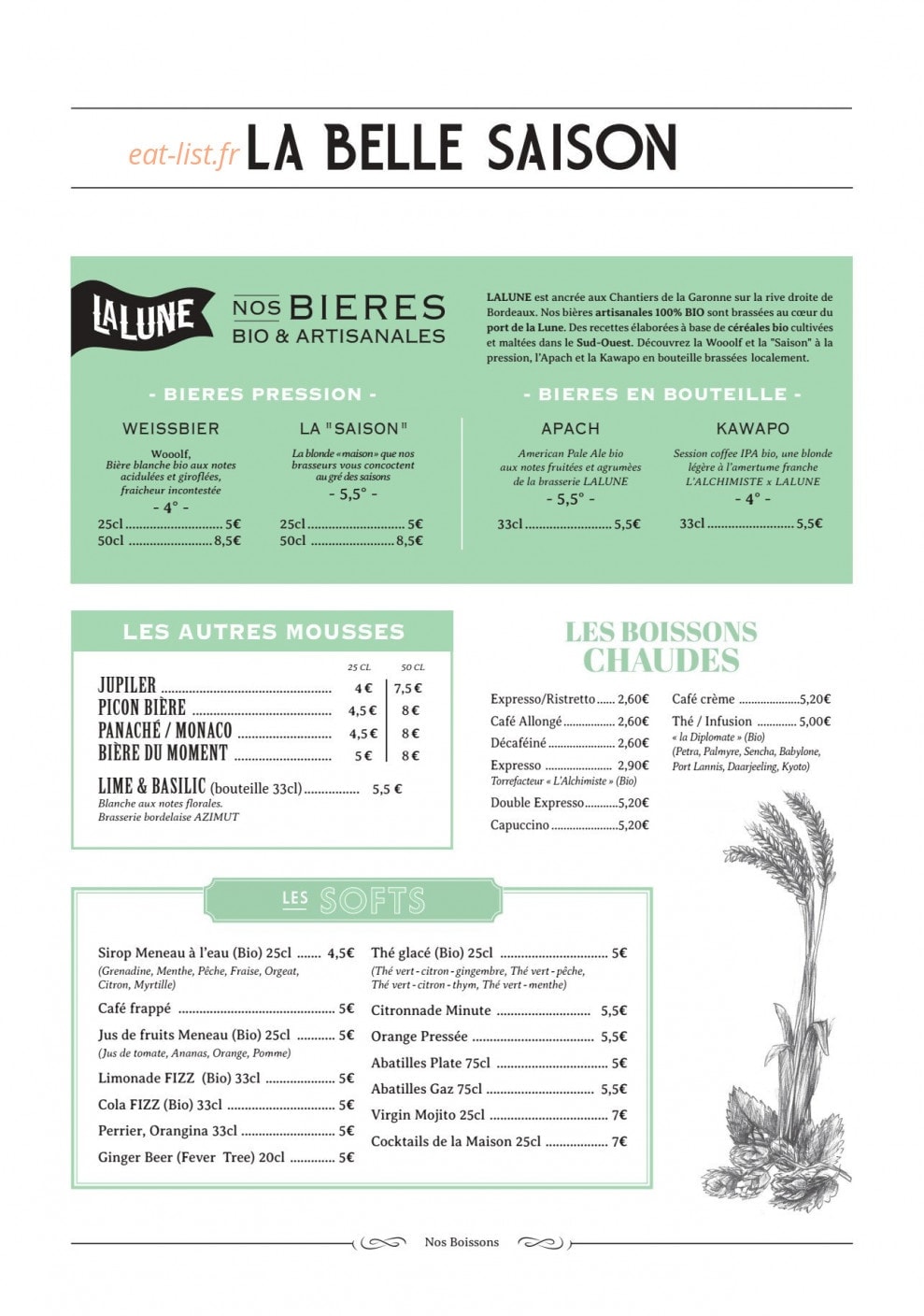 La Belle Saison — carte page 3