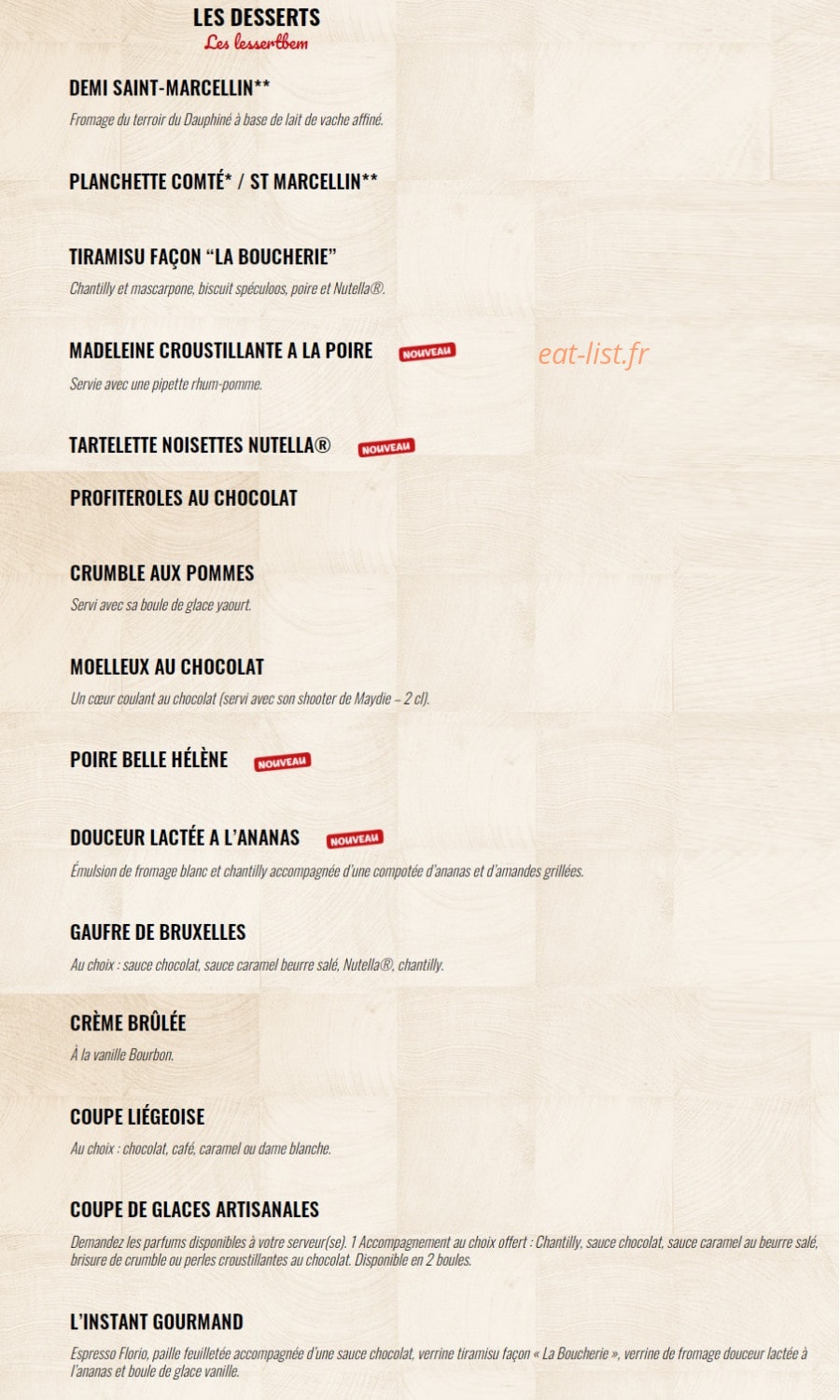 La Boucherie — carte page 7