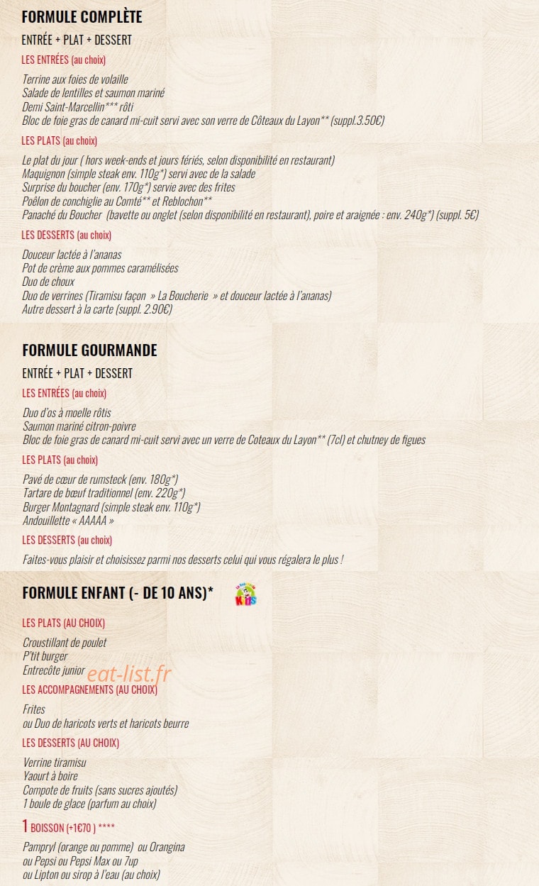 La Boucherie — carte page 10