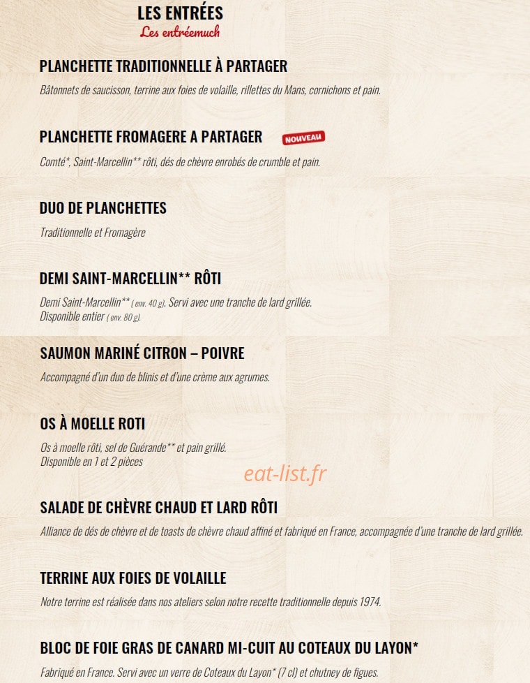 La Boucherie — carte page 1