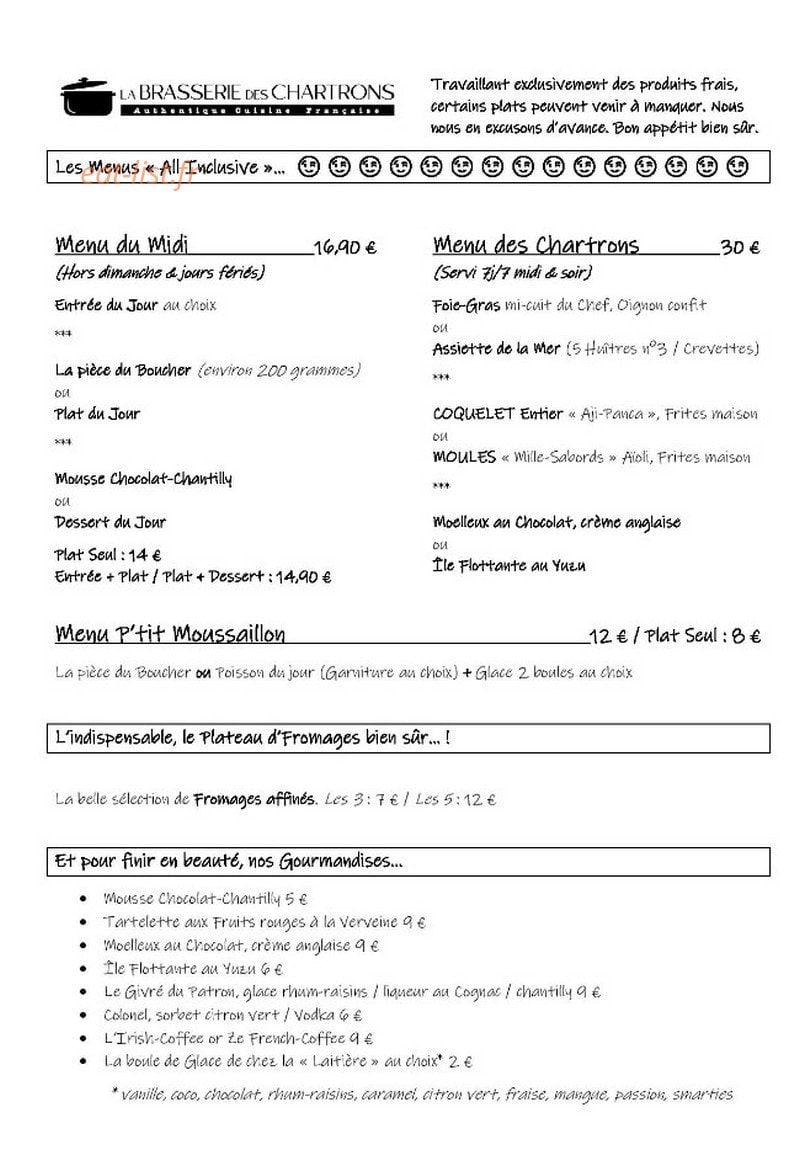 La Brasserie des Chartrons — carte page 2