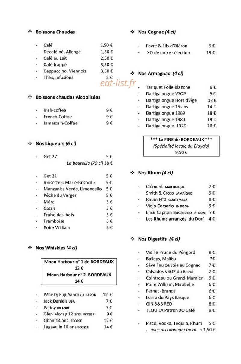 La Brasserie des Chartrons — carte page 4