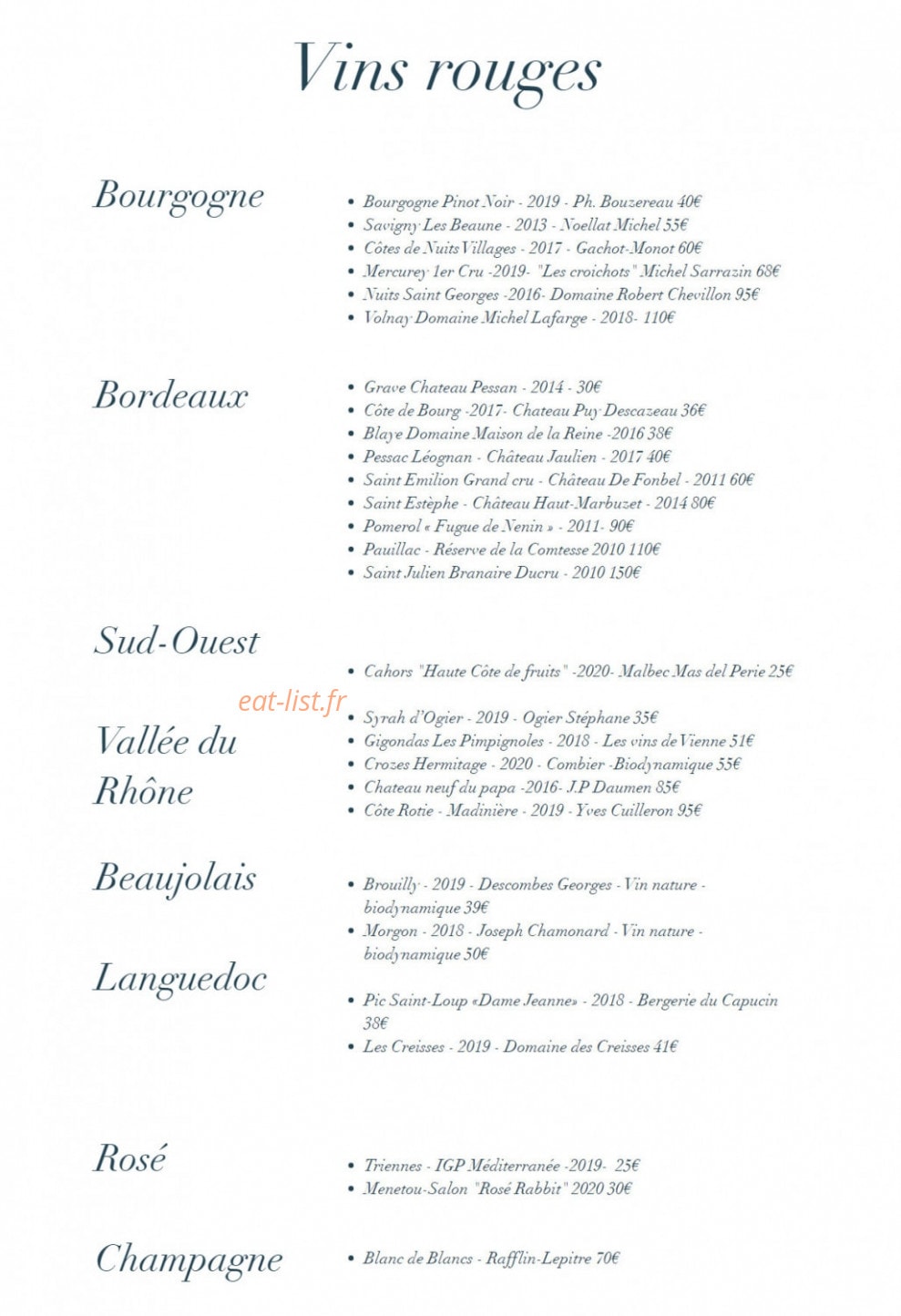 La Fine Bouche — carte page 4