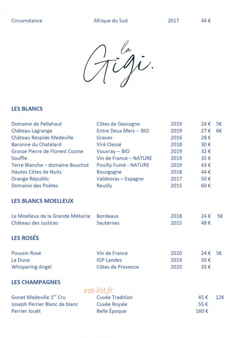 La Gigi — carte page 4