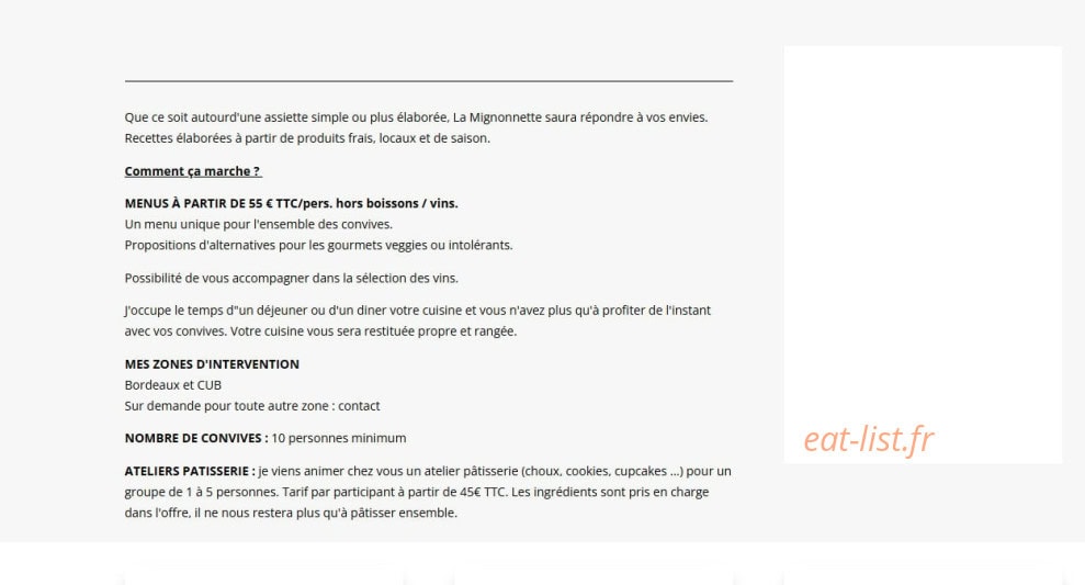La mignonnette — carte page 1