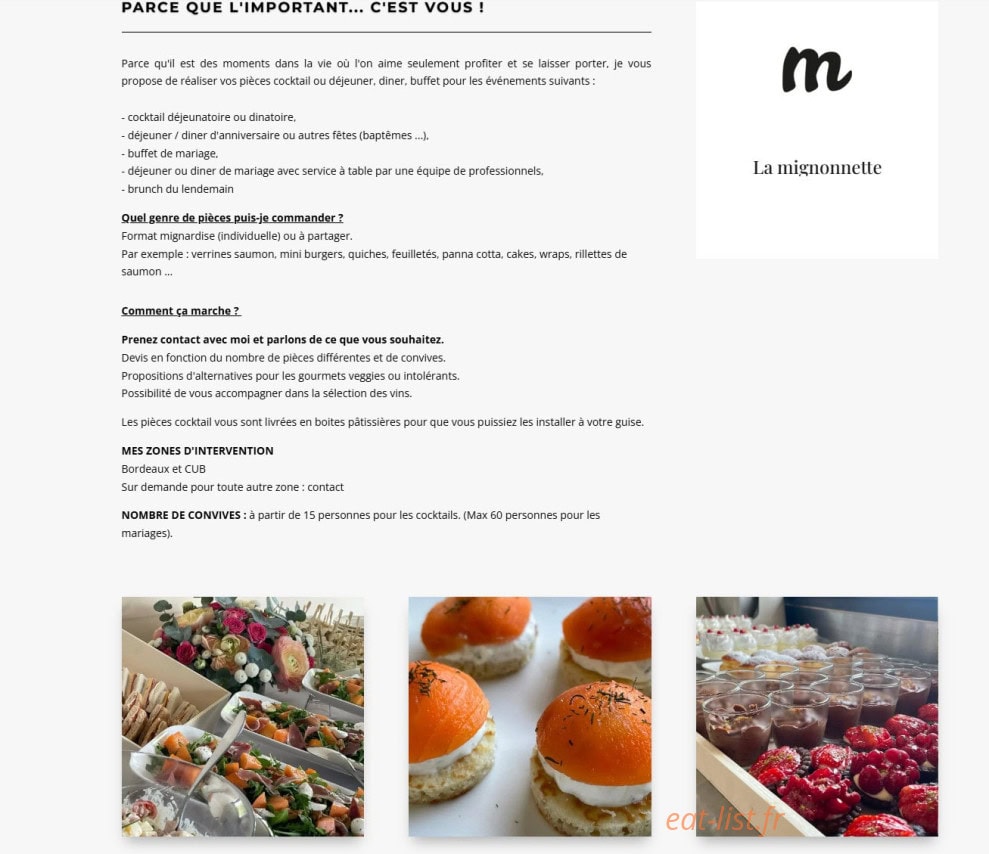 La mignonnette — carte page 2