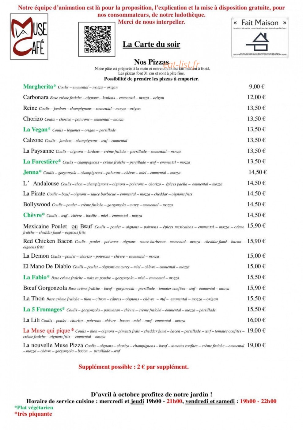 La muse café — carte page 3