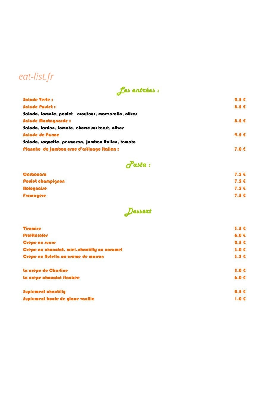 La Pizz — carte page 3