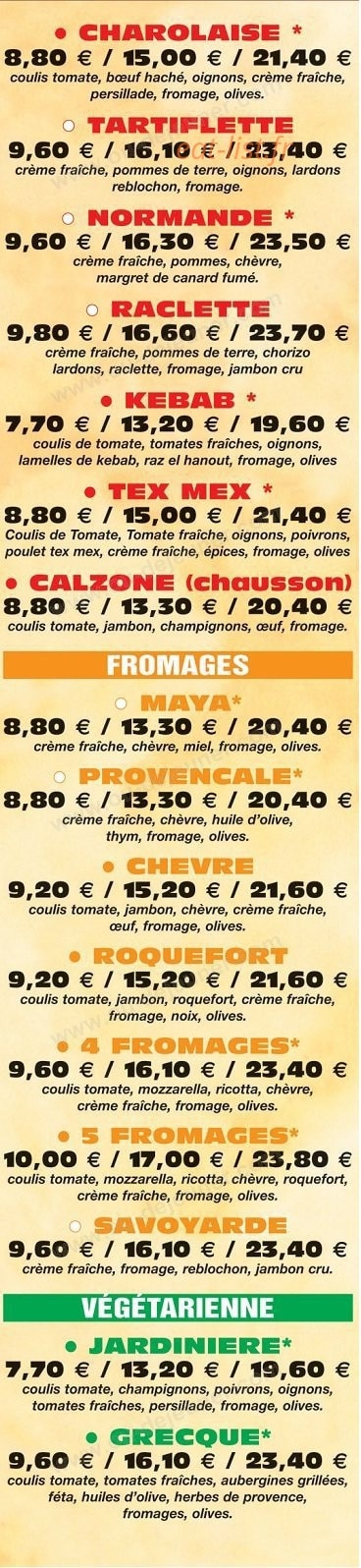 La Pizza des Gourmets — carte page 2