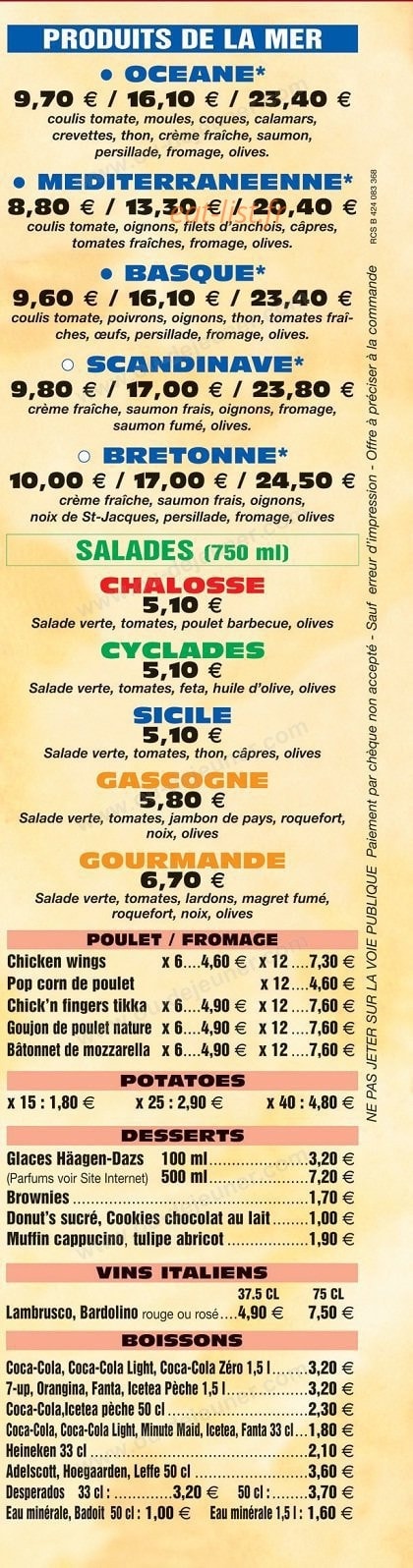 La Pizza des Gourmets — carte page 3