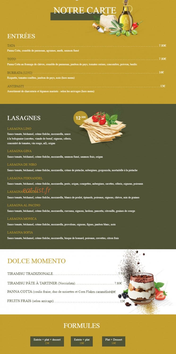 Lasagna — carte page 1