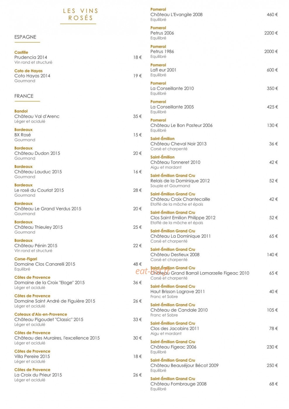 Le 7 restaurant — carte page 11