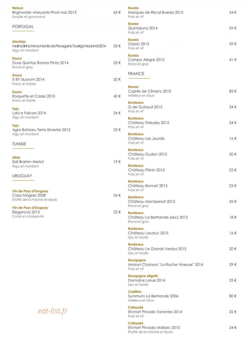 Le 7 restaurant — carte page 6