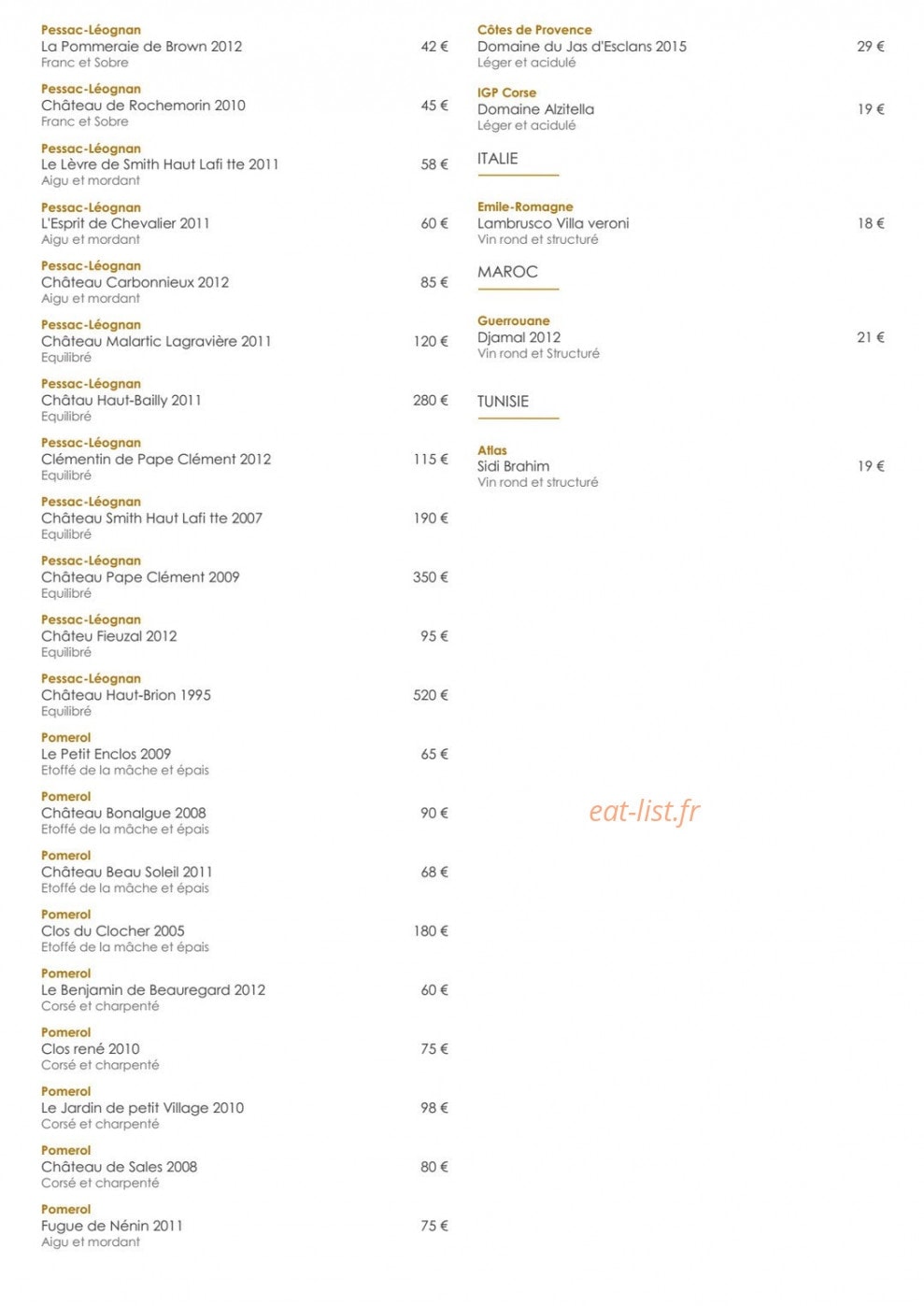 Le 7 restaurant — carte page 12